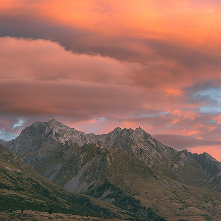Sunset over the Southern Alps, Glenorchy