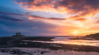 St Cwyfans Church at sunset